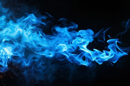 black background with blue flames