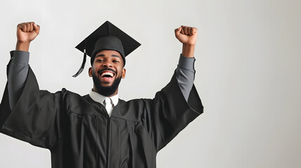 Proud happy graduate celebrating success isolated