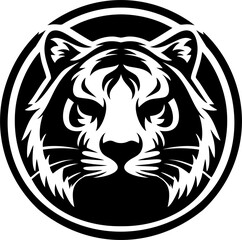 Illustration silhouette head tiger logo design