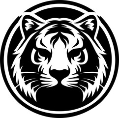 Illustration silhouette head tiger logo design