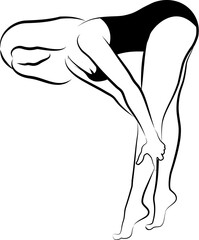 woman in beachwear massaging her leg - 735260735