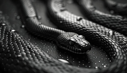 Fototapeta premium Gently waving snake skin background texture,generative aI