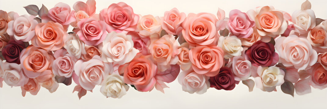 'Vibrant Canvas of FV Roses in Full Bloom – A Display of Nature's Diverse Palette in Fifty Shades'