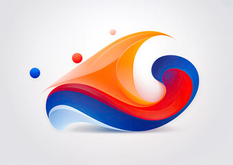 Abstract background logo with blue, red and orange elements Illustration logo