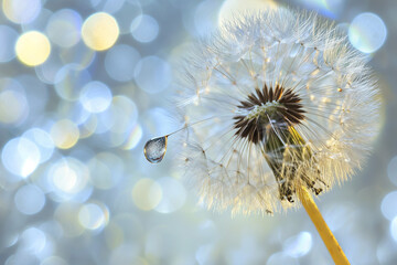 dandelion with wind coming up