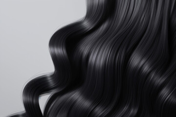 black long hair - obrazy, fototapety, plakaty