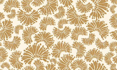 Damask Ikat floral seamless pattern.dandelion flower embroidery. design for fashion women, texture, fabric, clothing, wrapping paper, curtains, and decoration. vintage wallpaper