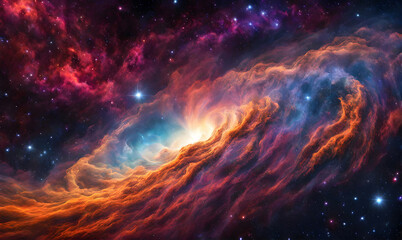 A sweeping view of the cosmos, stars streaking across the celestial void