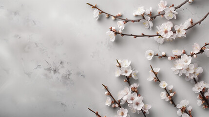 Obraz premium cherry blossoms on plain white background