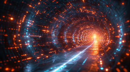 Fototapeta premium Abstract network and data speed ,generative ai