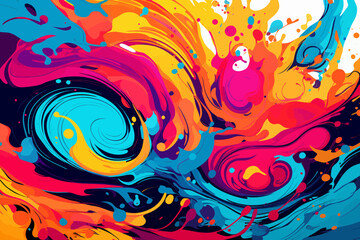 a colorful abstract painting with lots of colors