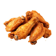 Fried wings on transparent background