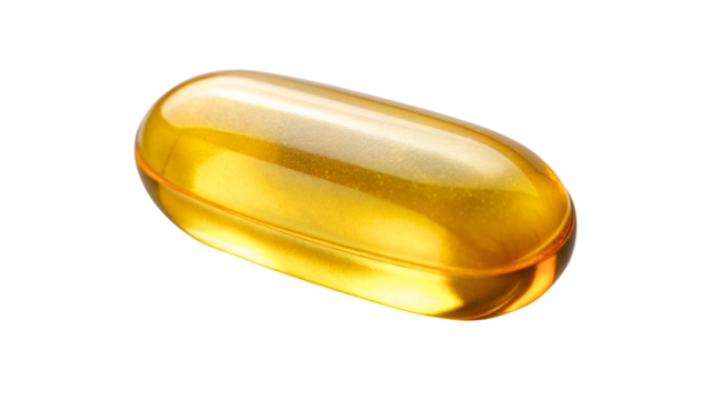 Premium Omega-3 Capsule in a transparent background. High-Quality Fish Oil Supplement for Heart Health, Brain Function, and Joint Support. Generative Ai