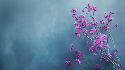 purple flowers on blue background