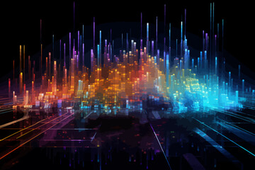 a digital image of a city at night