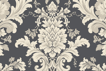 a black and white wallpaper with a floral design