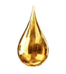 golden drop of oil isolated on white background - obrazy, fototapety, plakaty