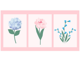 Illustrations with flowers. Can be used for greeting cards, birthday and any use.