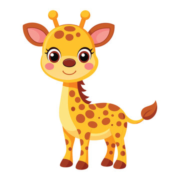 giraffe cartoon illustration on white