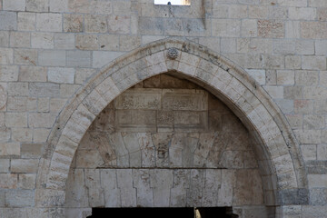 The Arc of Damascus Gate of old city of Jerusalem.
