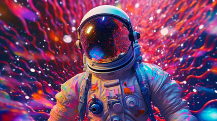 Astronaut with colorful background