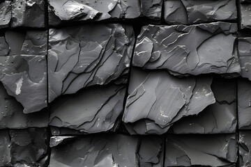 Slate stone texture with rough edges. Seamless pattern. Created with generative AI.