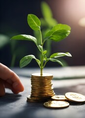 plant and coins, investment