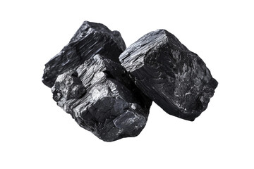 Carbon Chunk Fuel Nugget on Transparent Background, PNG
