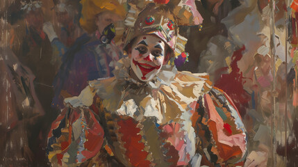 Fototapeta premium portrait of Jester with accessories