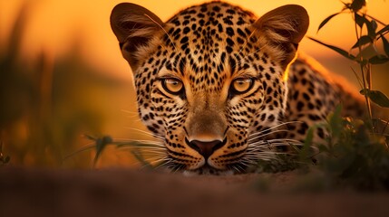 Wild and Free: Majestic Leopard Lurking in Twilight