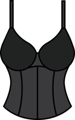 Bra corset black color Underwear icon.
