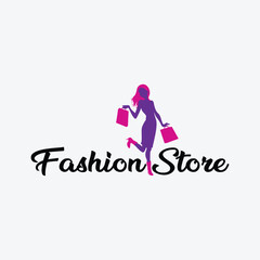 women and men fashion store logo design vector