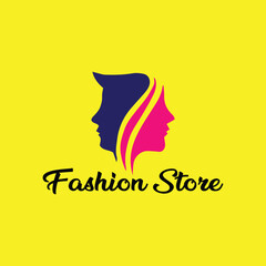 women and men fashion store logo design vector