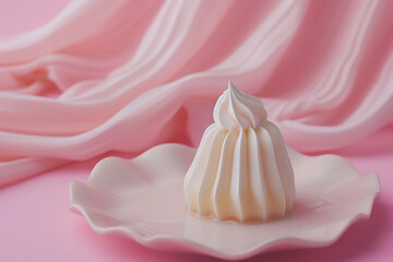 marmalade dessert in white on a pink background in th