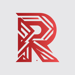 Letter R logo simple modern 3d design style and gradient color abstract r logo template