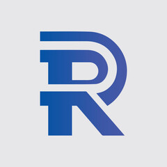Letter R logo simple modern 3d design style and gradient color abstract r logo template