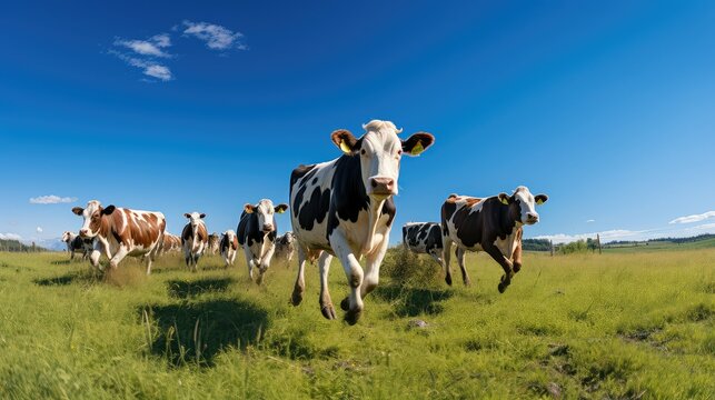 animals cows running