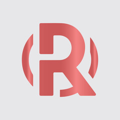 Letter R logo simple modern 3d design style and gradient color abstract r logo template