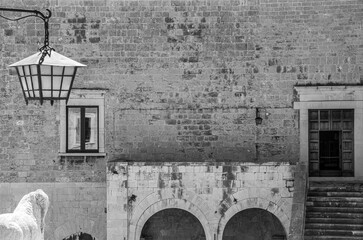 details of the fresco at the aragon walls of the Norman Swabian Castle ( Castello Normanno Svevo)...