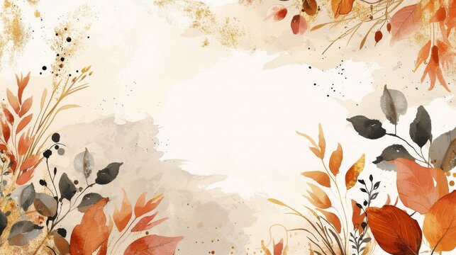 watercolor autumn background