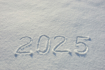 Happy new year 2025, winter holidays, figures in the snow, the year of the snake. background for the design.