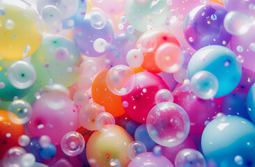 Kaleidoscope of Joy: Vibrant Confetti and Multi-Colored Balloons in a Festive Birthday Celebration