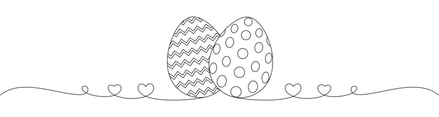 The easter egg with line art style of illustration vector