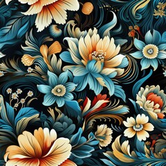 Flower Indonesian Batik Seamless Pattern
