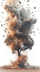 A tree is burning