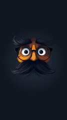 Fototapeta premium Glasses with mustache flat illustration. Vector image for April Fool's Day. For design of cards and banners