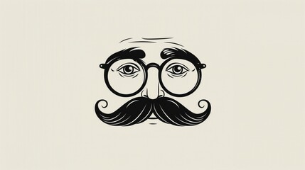 Glasses with mustache flat illustration. Vector image for April Fool's Day. For design of cards and banners