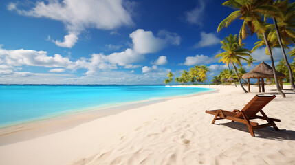 Tropical landscape with lagoon white sand