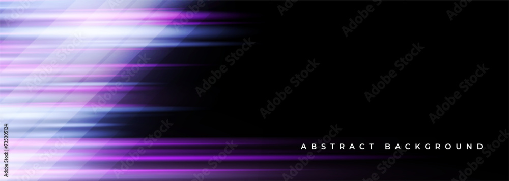 Poster black wide modern abstract technology background with purple and blue glowing high-speed and movemen