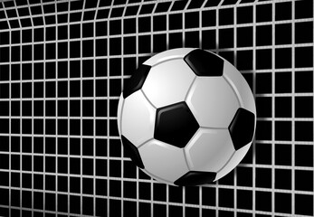 Balón,  fútbol, portería, red, deporte, fondo negro, aislado, ilustración